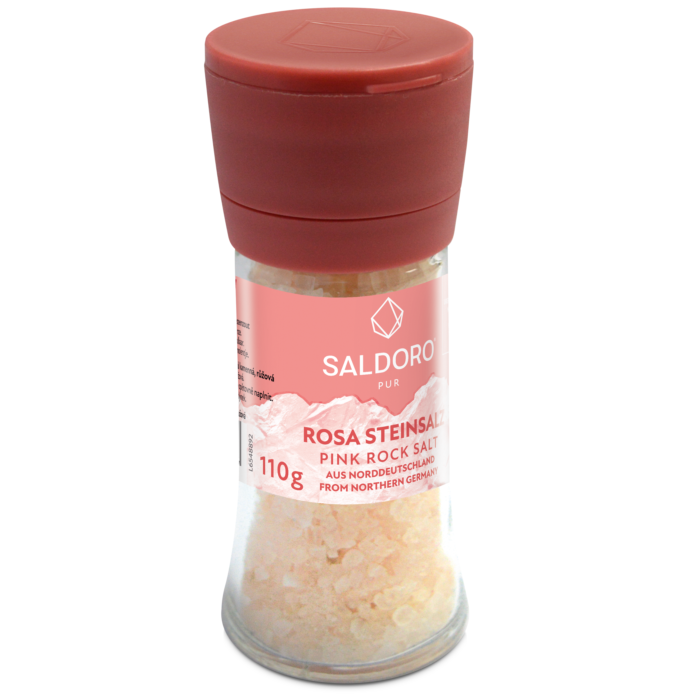 Saldoro mill, pink rock salt from the side